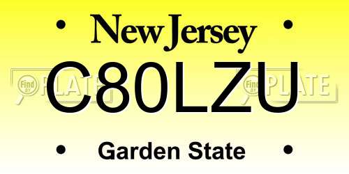 C80LZU New Jersey License Plate