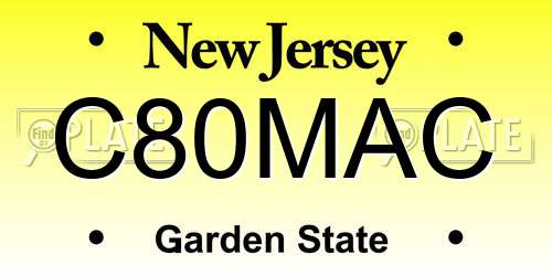 C80MAC New Jersey License Plate