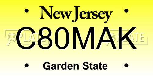 C80MAK New Jersey License Plate