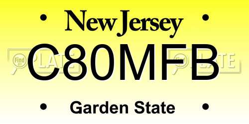 C80MFB New Jersey License Plate