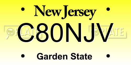 C80NJV New Jersey License Plate