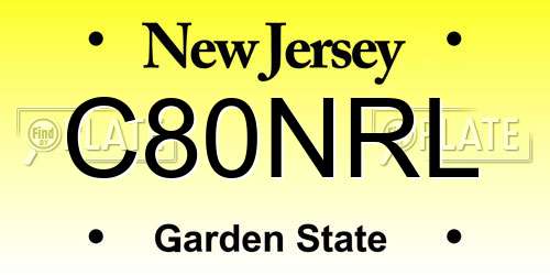 C80NRL New Jersey License Plate