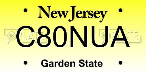 C80NUA New Jersey License Plate
