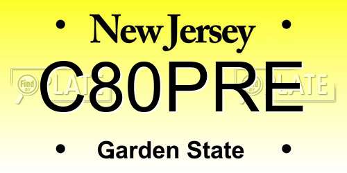 C80PRE New Jersey License Plate