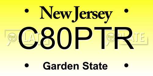 C80PTR New Jersey License Plate
