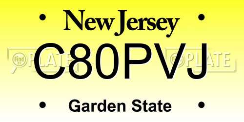 C80PVJ New Jersey License Plate