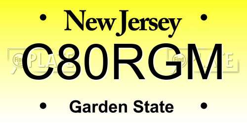 C80RGM New Jersey License Plate