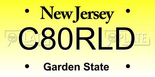 C80RLD New Jersey License Plate