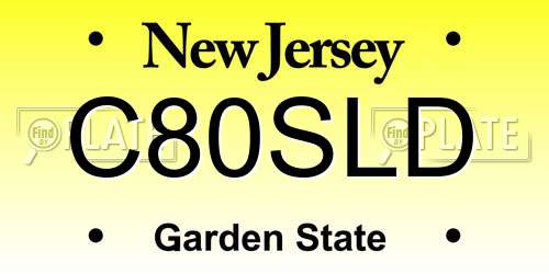 C80SLD New Jersey License Plate
