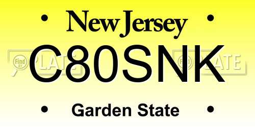 C80SNK New Jersey License Plate