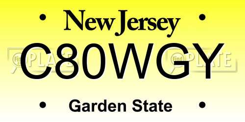 C80WGY New Jersey License Plate