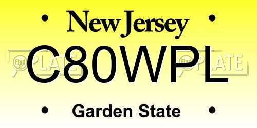 C80WPL New Jersey License Plate