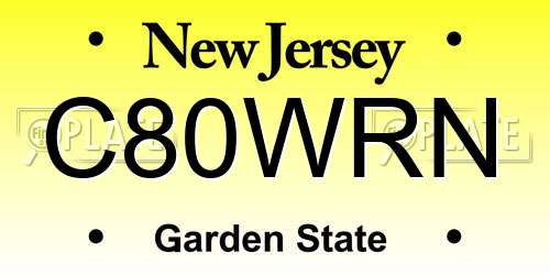 C80WRN New Jersey License Plate