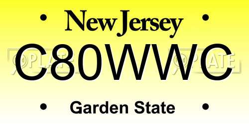 C80WWC New Jersey License Plate