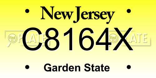 C8164X New Jersey License Plate