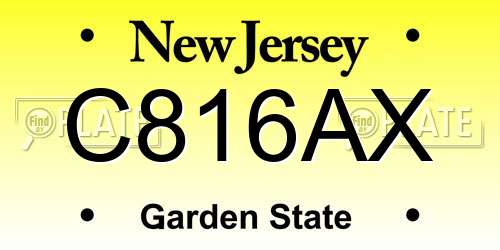 C816AX New Jersey License Plate
