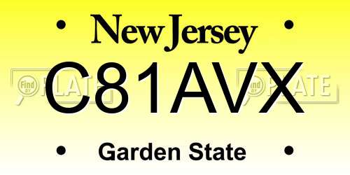 C81AVX New Jersey License Plate