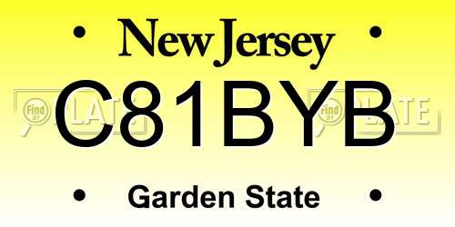 C81BYB New Jersey License Plate