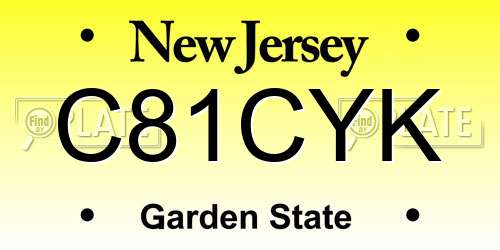 C81CYK New Jersey License Plate