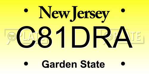 C81DRA New Jersey License Plate