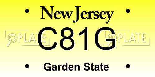 C81G New Jersey License Plate