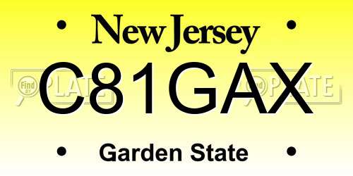 C81GAX New Jersey License Plate