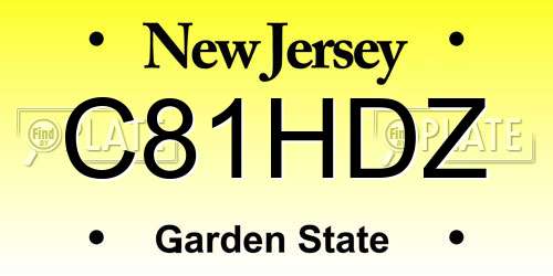 C81HDZ New Jersey License Plate