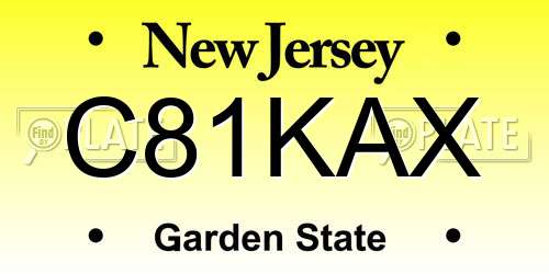 C81KAX New Jersey License Plate