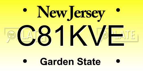 C81KVE New Jersey License Plate
