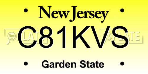 C81KVS New Jersey License Plate