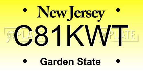 C81KWT New Jersey License Plate