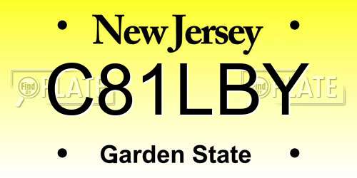 C81LBY New Jersey License Plate