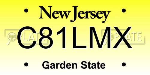 C81LMX New Jersey License Plate