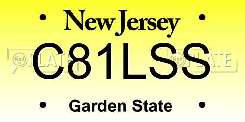 C81LSS New Jersey License Plate