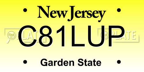 C81LUP New Jersey License Plate