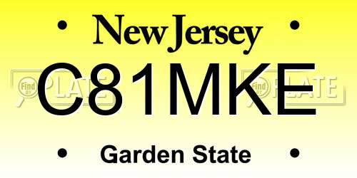 C81MKE New Jersey License Plate