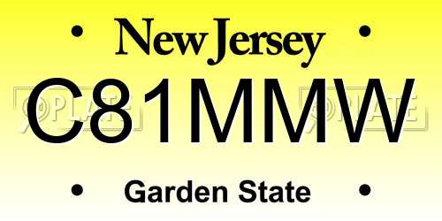 C81MMW New Jersey License Plate