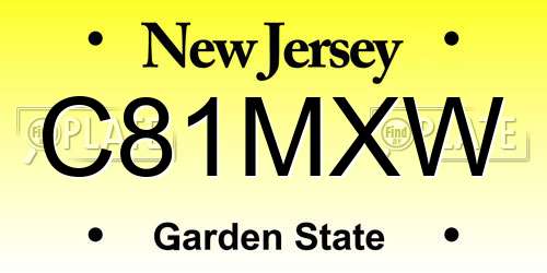 C81MXW New Jersey License Plate