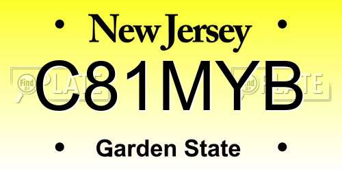 C81MYB New Jersey License Plate