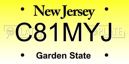 C81MYJ New Jersey License Plate