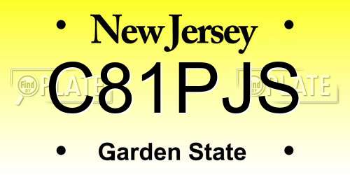 C81PJS New Jersey License Plate
