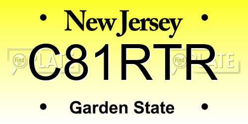 C81RTR New Jersey License Plate