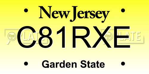 C81RXE New Jersey License Plate