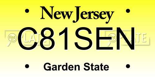 C81SEN New Jersey License Plate