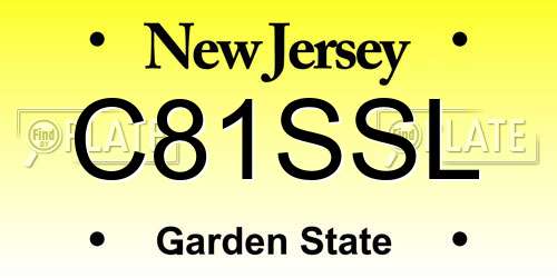 C81SSL New Jersey License Plate