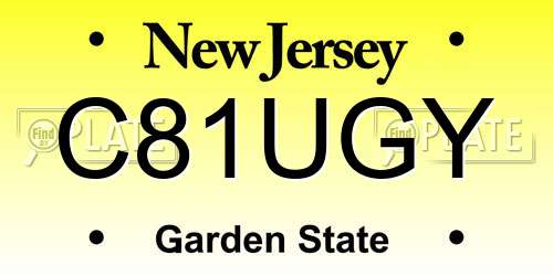 C81UGY New Jersey License Plate