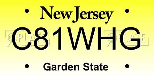 C81WHG New Jersey License Plate