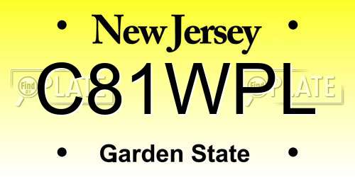 C81WPL New Jersey License Plate