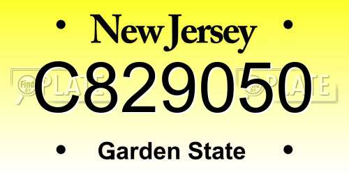 C829050 New Jersey License Plate