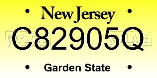 C82905Q New Jersey License Plate